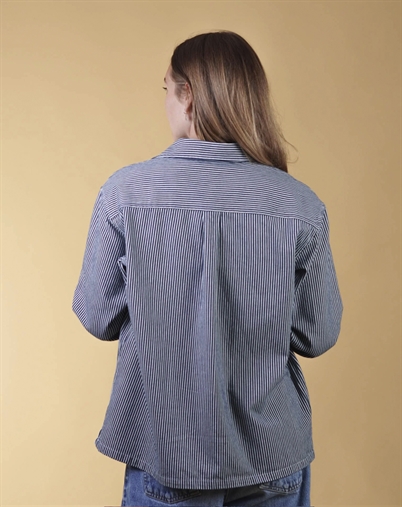 Elsk - Hickory Striped Skjorte - Navy/White